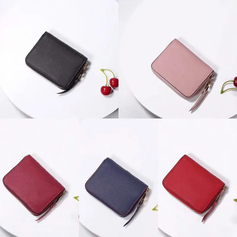 Cartera corta de cuero a la moda para mujer, cartera larga de cuero, monedero para mujer, monedero con cremallera, monedero, billetera de bolsillo, tarjetero