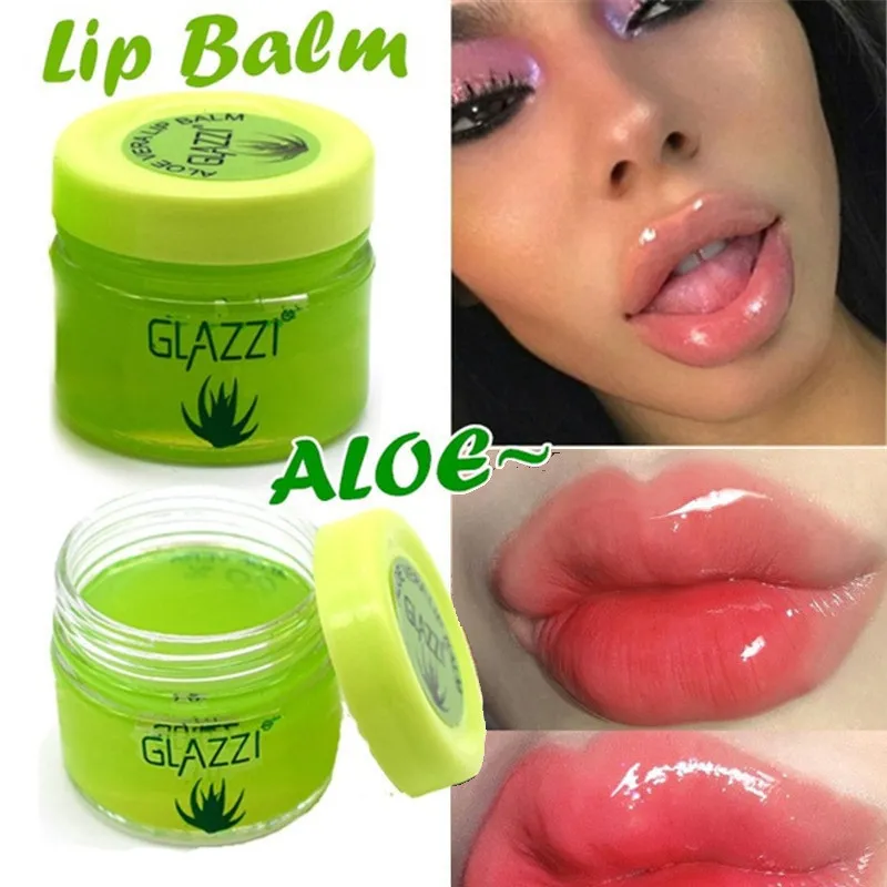 Aloe Vera Lip Balm Transparent Colorless Lip Oil Natural Aloe Extrac Jelly Moisturizing Long Last Anti-Crack Lip Care Lipstick