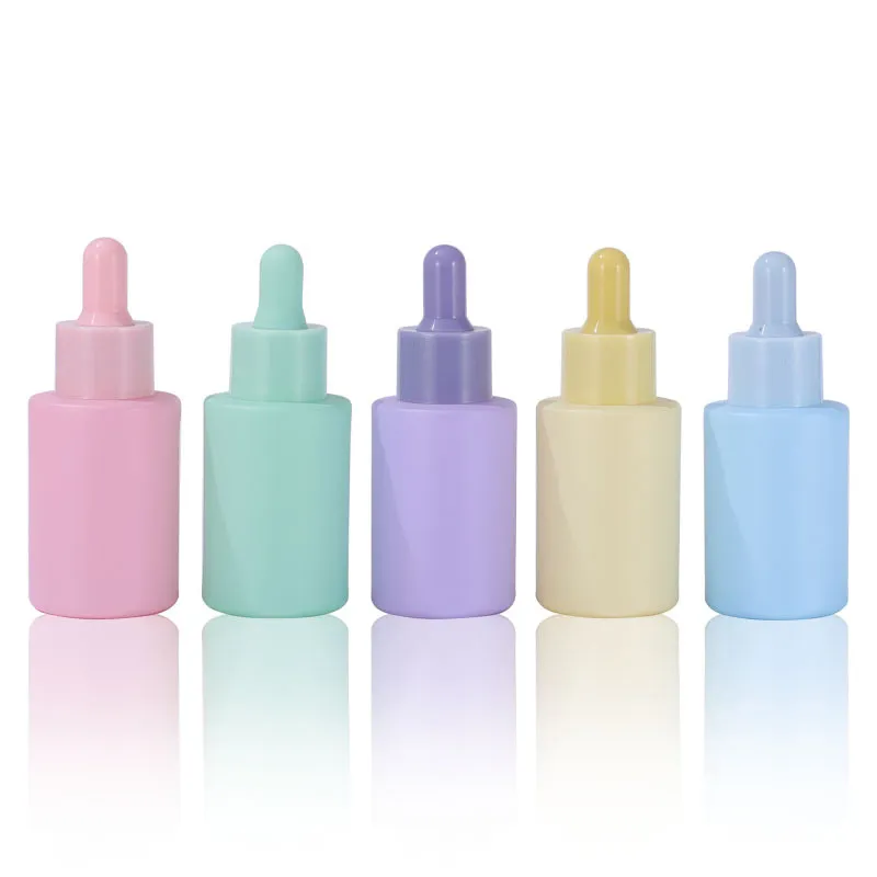 30ml Macaron Dropper Fles Frosted Essential Oil Flessen Reizen Glas Cosmetische Lege Fles Herbruikbaar