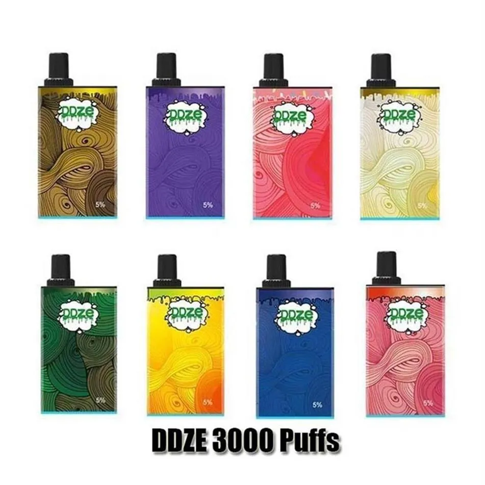 Authentische DDZE-Einweg-E-Zigaretten-Gerät 3000 Puffs 1500mAh-Batterie 11ml Vorgefüllte Kartusche Pod Vape Pen vs bar plus XXLA20A26A26A17