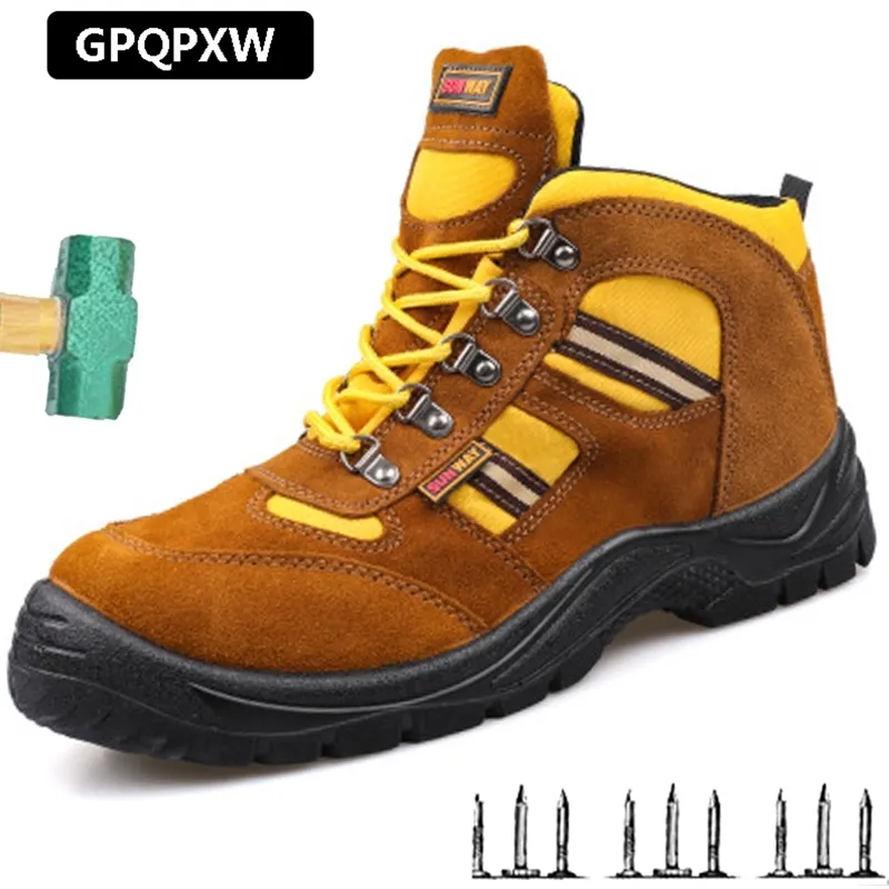 Chaussures de sécurité Safetoe S3 avec embout en acier, bottes de sécurité de travail légères avec cuir imperméable pour hommes et femmes botas hombre Y200915