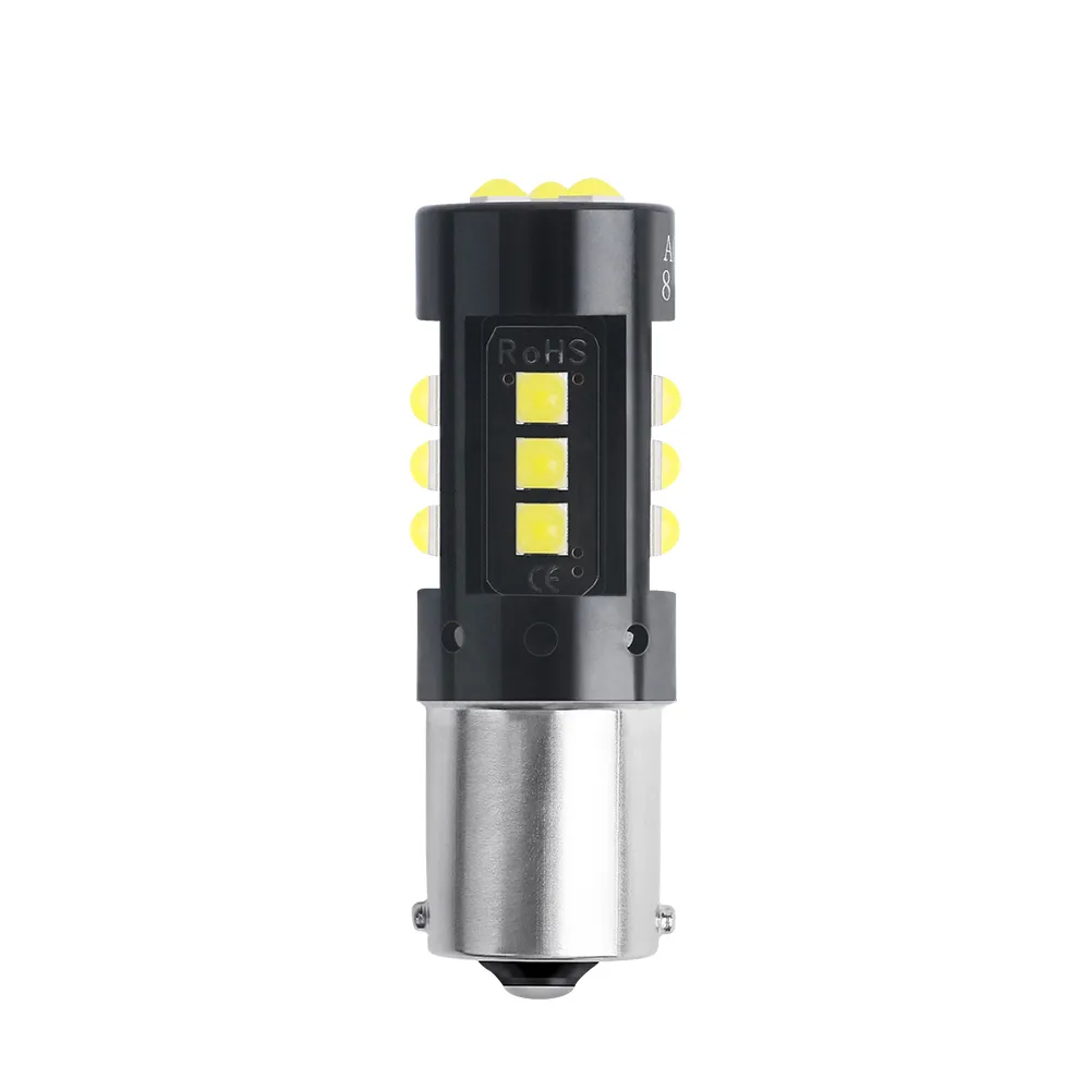 1156 BA15S P21W LED -ljus 3030 Chips PY21W 1157 BAY15D Bilbromsljus 15SMD LED -glödlampor Canbus Error Free Turn Sign Lamp 1000lm