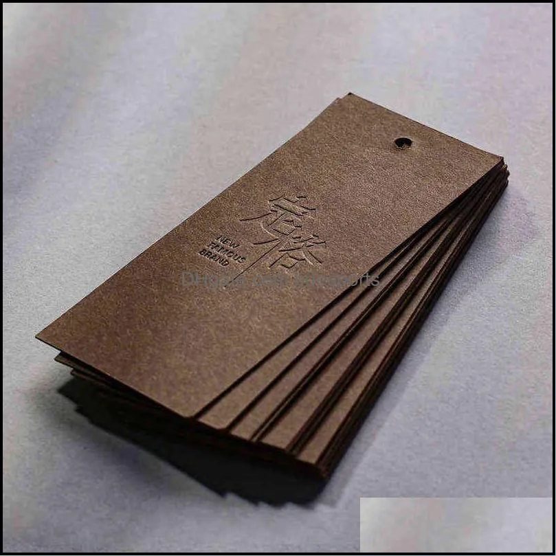 Paper Cardboard Customized Personalized Garment Clothes Tags Price Label Swing Tags Handmade Gift Thank Card with OEM Y1230