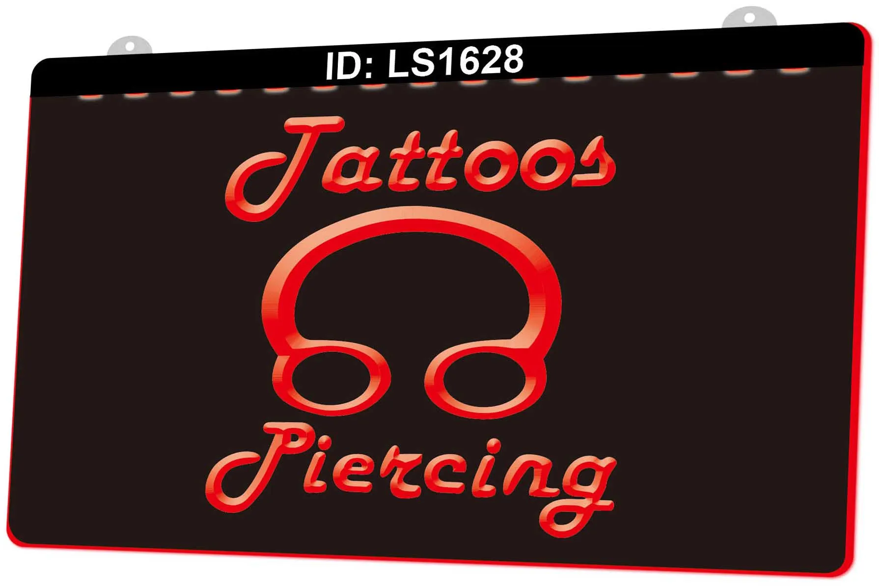 LS1628 Tatuagens Piercing Anel Body Shop 3D LED Sinal de Luz de Luz Atacado