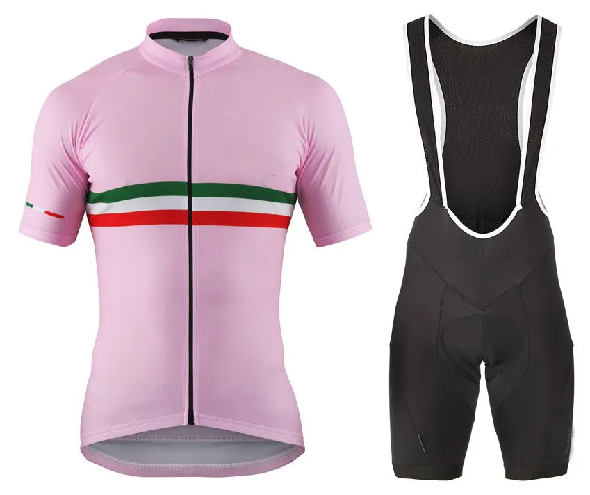 Mens Italy Pink Team Cycling Jersey Set 2024 Maillot Ciclismo Road Bike Clothing Bicycle Clothing D11