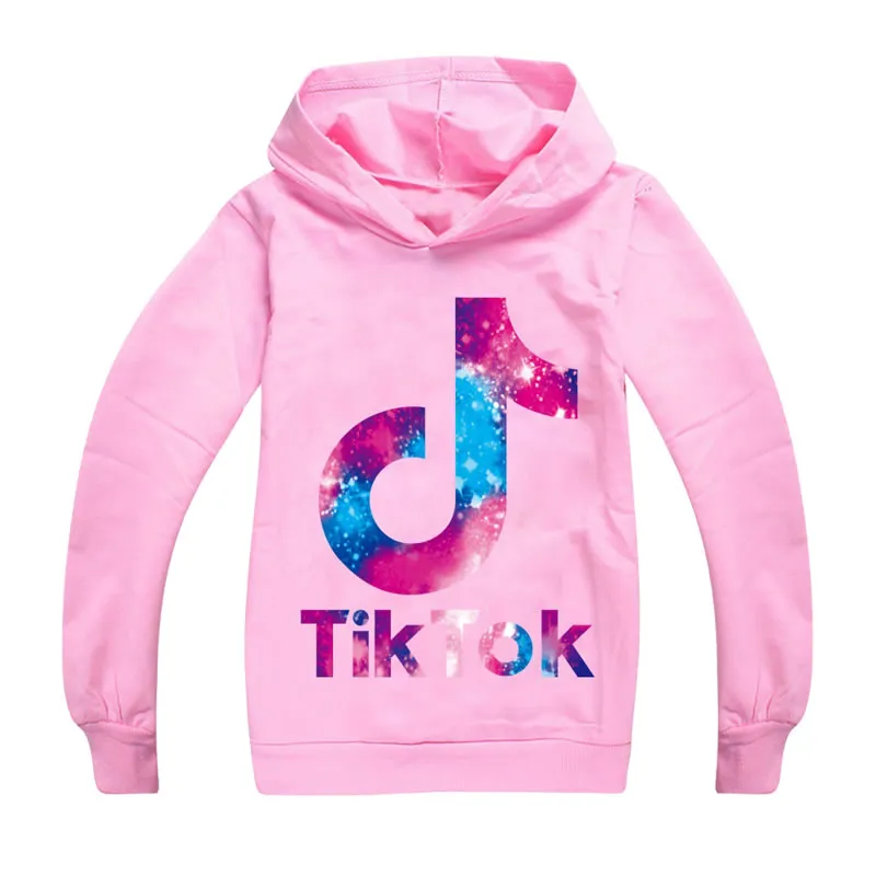 Bahar sonbahar tiktok sweatshirt için büyük erkek kız giysileri moda çocuklar kapşonlu baskı pamuk hoodies çocuk tik tok gündelik spor t shi8739086