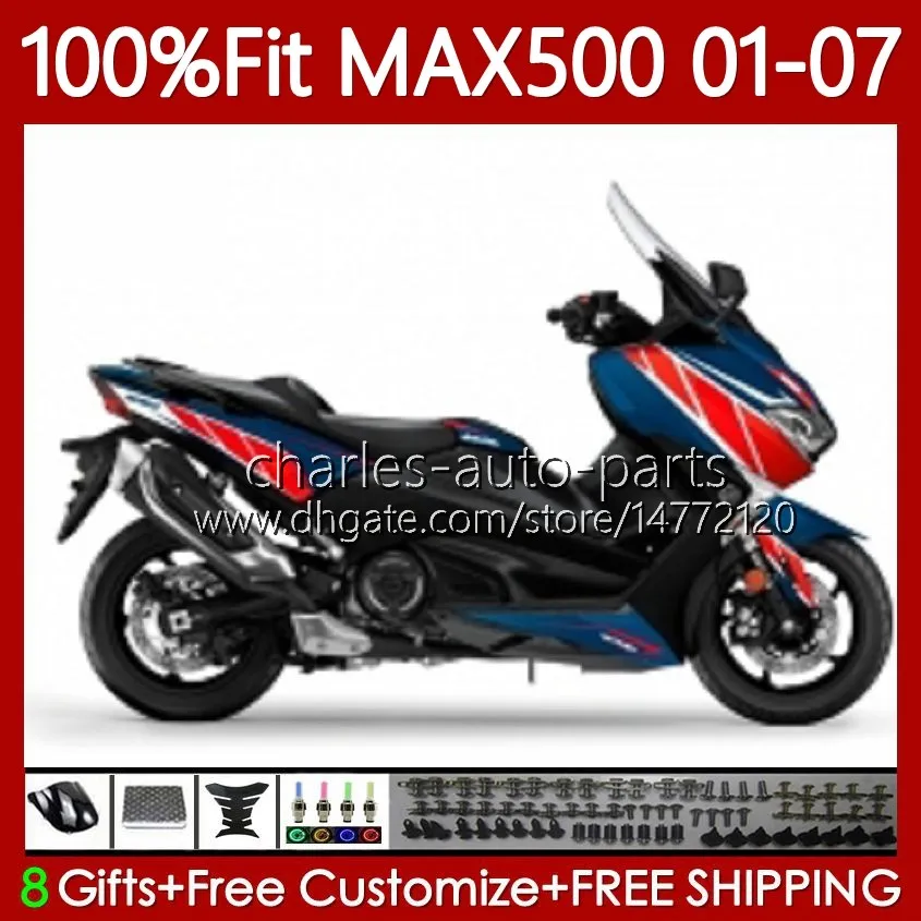 Injektionsfeedningar för Yamaha Tmax500 T-Max500 MAX-500 TMAX-500 T MAX500 Blue Red 01 02 03 04 05 06 07 109NO.57 Tmax Max 500 XP500 2001 2002 2003 2004 2005 2006 2007 Kit