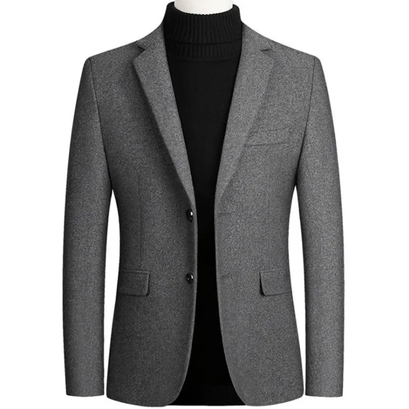 New Men Lã Blazer Business Casual Slim Fit Blazers Festa/Casamento Masculino Vestido Ternos Jaquetas de Lã Blazers terno masculino