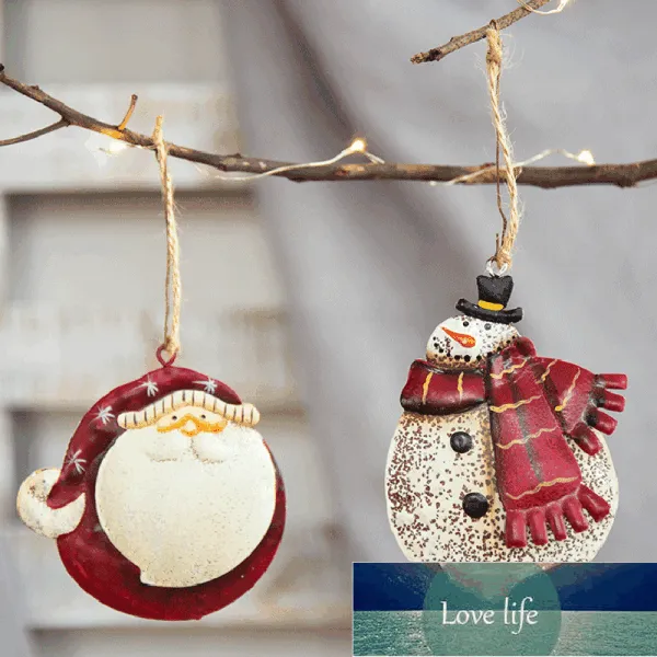Snowman Santa Claus Angel Ornaments Hanging Pendants Iron Crafts Xmas Decor