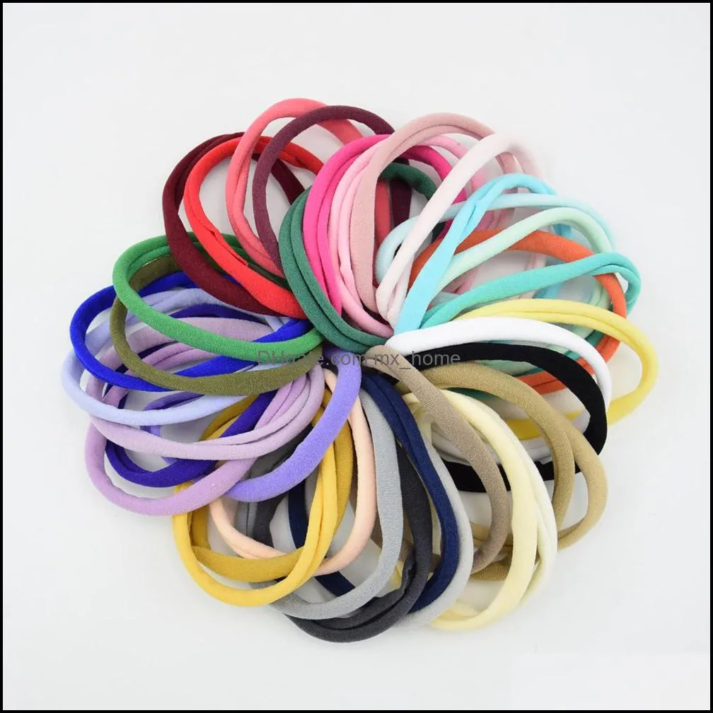 Baby Ponytail Holder Elastic Rubber Band Girls HairRope nylon hairbands Children Candy colors Kids Hair Accessories 37 Colors Z2405