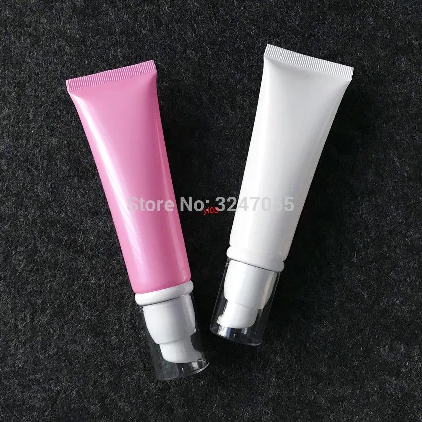 50g/ml 10/30/50/100pcs tubo cosmetico vuoto morbido lozione senz'aria/emulsione tubo bianco, tubo sottovuoto rosa di alta qualità