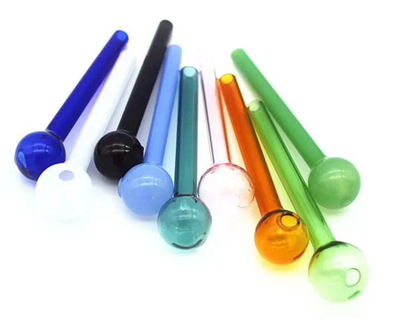 Colorful Pyrex Glass Oil Burner Pipe tobcco herb glass oil nails Water Hand Pipes Smoking Accessories Glass Tube Smoking Pipes
