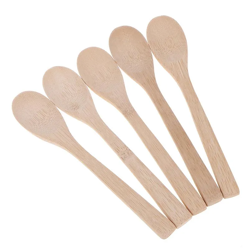 Cucchiaio da marmellata in legno Cucchiaino da miele per bambini Cucchiaino da caffè Nuovo condimento da cucina delicato Piccolo 12,8 * 3 cm