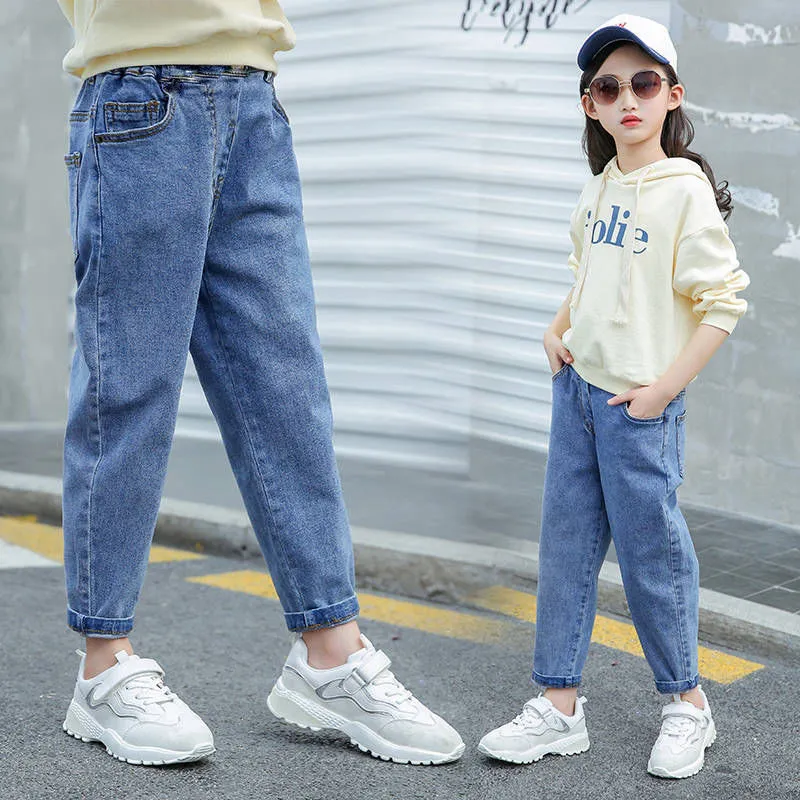 INS HOT Baby Girls Jeans 4 13 Years Old Korean Style Cotton Cartoon  Printing Labeling Pencil Pants Stretch Long Pants Cute LJ201019 From  Jiao08, $13.2