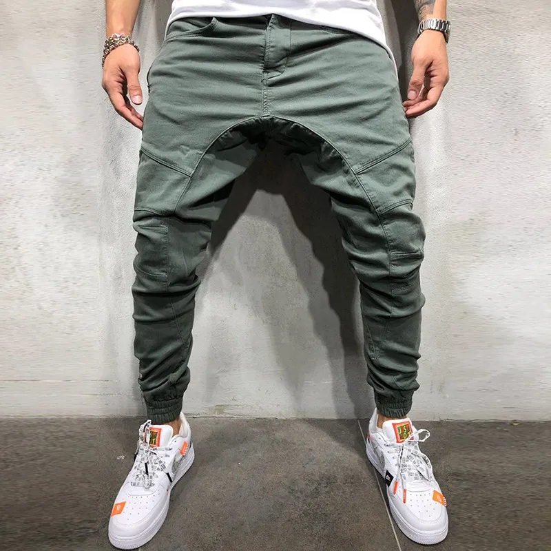 E-Baihui 2021 Primavera Autunno Felpa Hip-Hop Pantaloni con Cerniera Laterale Tessuto da Uomo Pantaloni Casual Hip Hop Calzamaglie per il Tempo Libero Nuovo Maschio K109