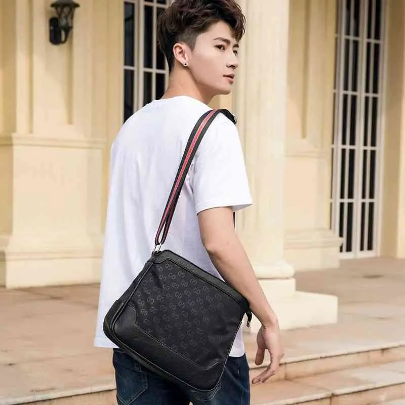 国産 夏の正味人気のある新しいメンズバッグヨーロッパとファッションレジャーサッチェルシンプルブロードバンドワンショルダーメッセンジャーバッグ ドキドキモーニング バッグ スーツケース 付属品 イブニングバッグ Patnacomputers Com