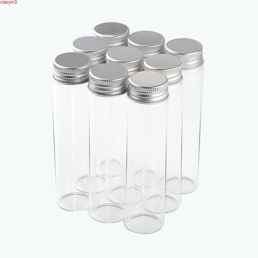 30 * 120 * 21mm 60ml Bouteilles En Verre En Aluminium Couvercle Parfum Liquide Conteneur Vide Transparent Clair Cadeau Souhaitant Bocaux 24pcslothaute qualité