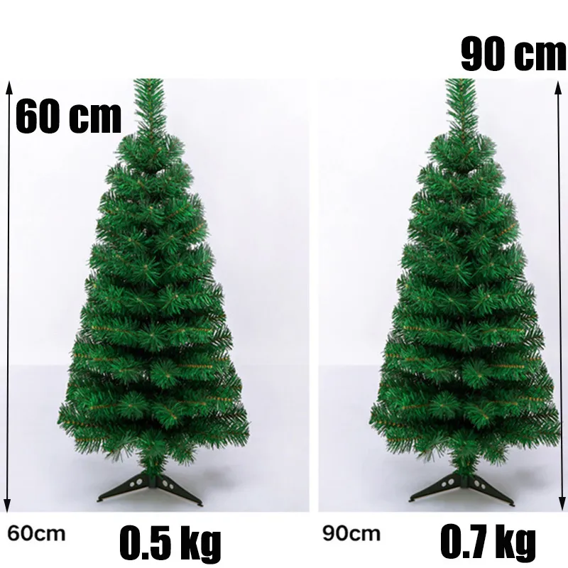 أشجار عيد الميلاد 60 سنتيمتر 90 سنتيمتر 1.2 متر 1.5 متر 1.8 متر 2.1 متر صغيرة كبيرة الاصطناعي شجرة عيد الميلاد زينة عيد الميلاد للمنزل قرية السنة الجديدة 201204