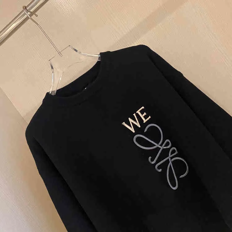 Warehouse clothing Autumn and winter new three-dimensional letter embroidery Terry loose casual round neck long sleeve sweater for men and women Sale online_21F6