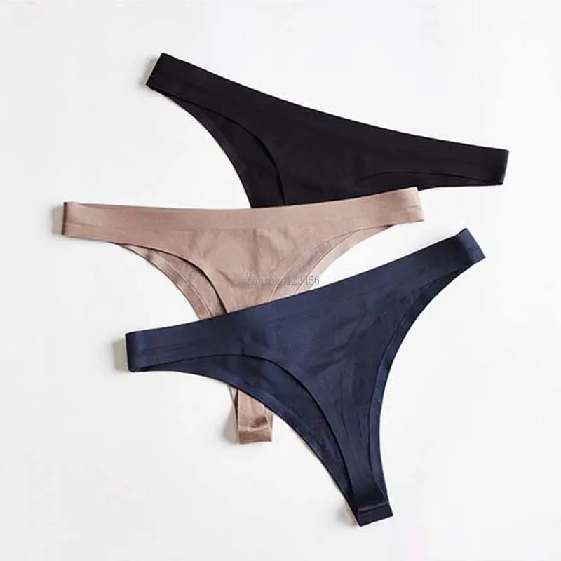 Seamless Thong Women Low Waist Panties Women's Thongs Silk