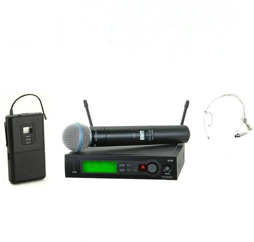 SLX24 SLX14 UHF Draadloze Microfoon Karaoke met Bodypack Handheld Zender Headset Mic