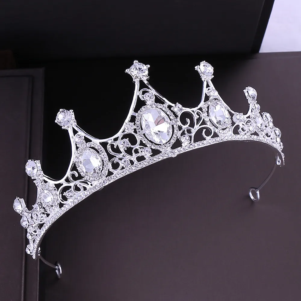 2021 Nieuwe Vintage Barokke Bruids Tiara Accessoires Prom Hoofddeksels Prachtige Sheer Kristallen Bruiloft Tiara 'S En Kronen 1922