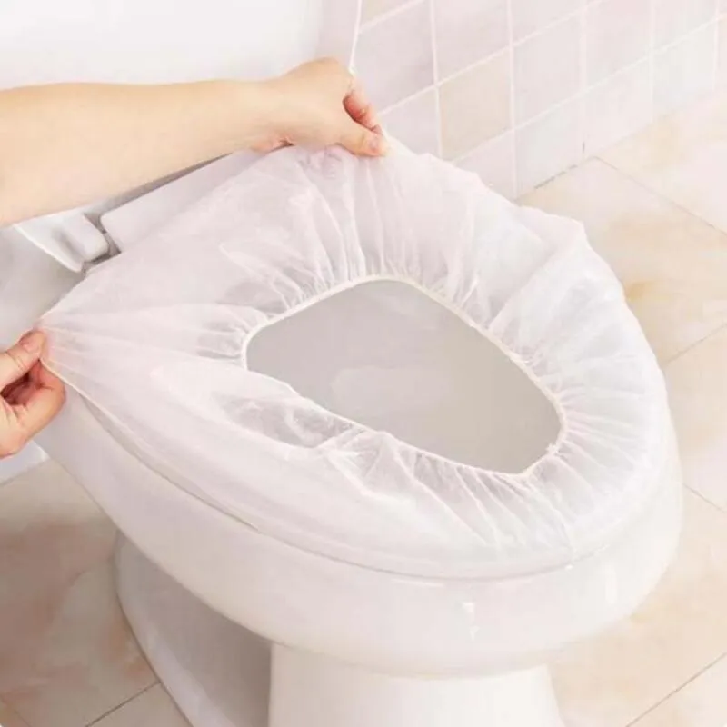 ポータブルホテル旅行の使い捨て可能な便座のシート不織布防水妊娠中の女性の便座カバーバスルームアクセサリーLX4055