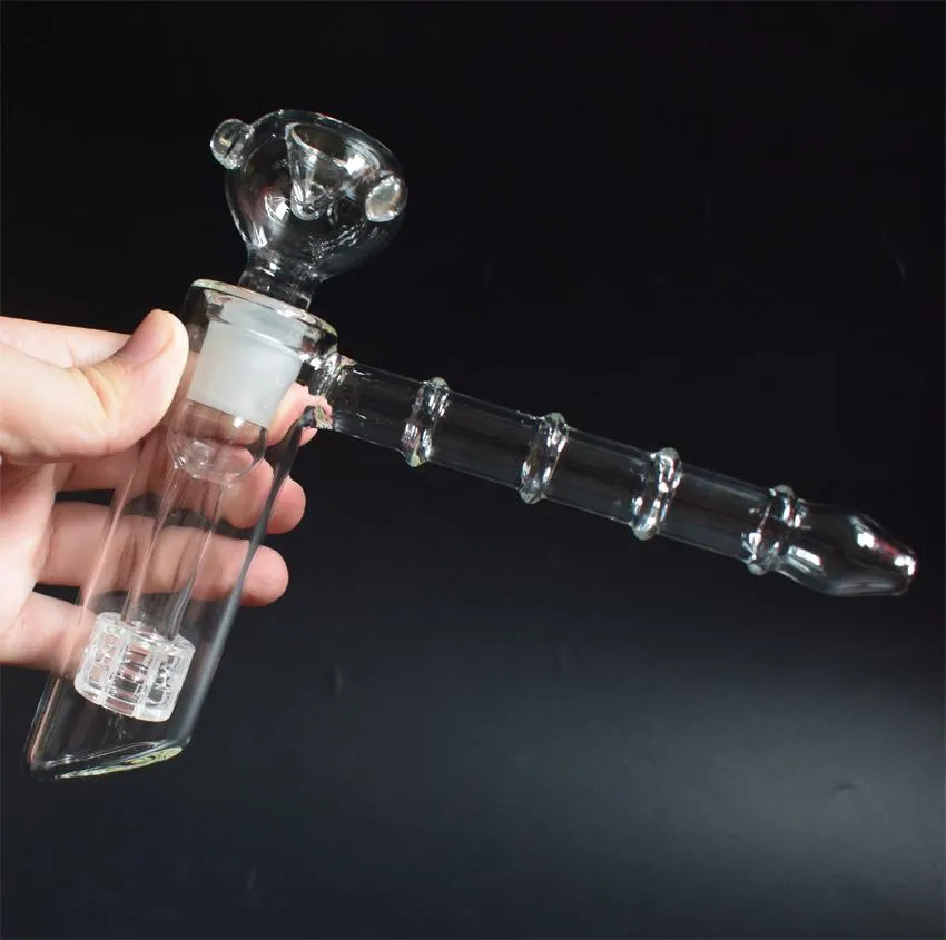 Glasrör röker tillbehör 6 arm perc glas percolator bubbler vattenrör krökt tobaksrökrör med 18 mm fog