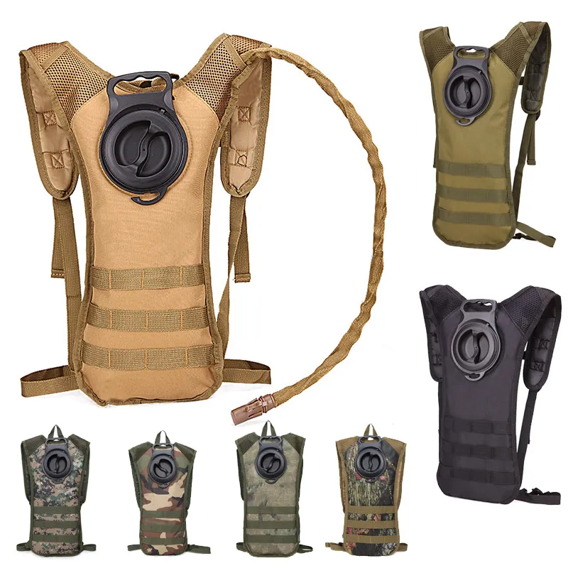 Camuflagem de combate de assalto esportivo ao ar livre bolsa tática de água tática 2.5l/3l pacote de hidratação no11-607