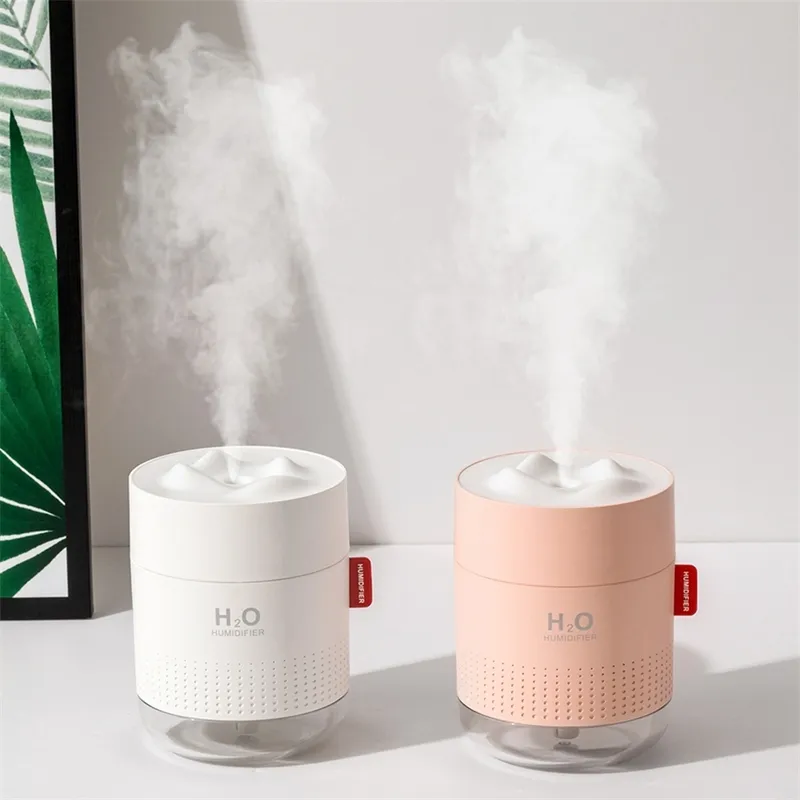 Draagbare ultrasone luchtbevochtiger 500 ml Snow Mountain H2O USB Aroma Air Diffuser met Romantische Nacht Lamp Humidificador Difusor Y200111