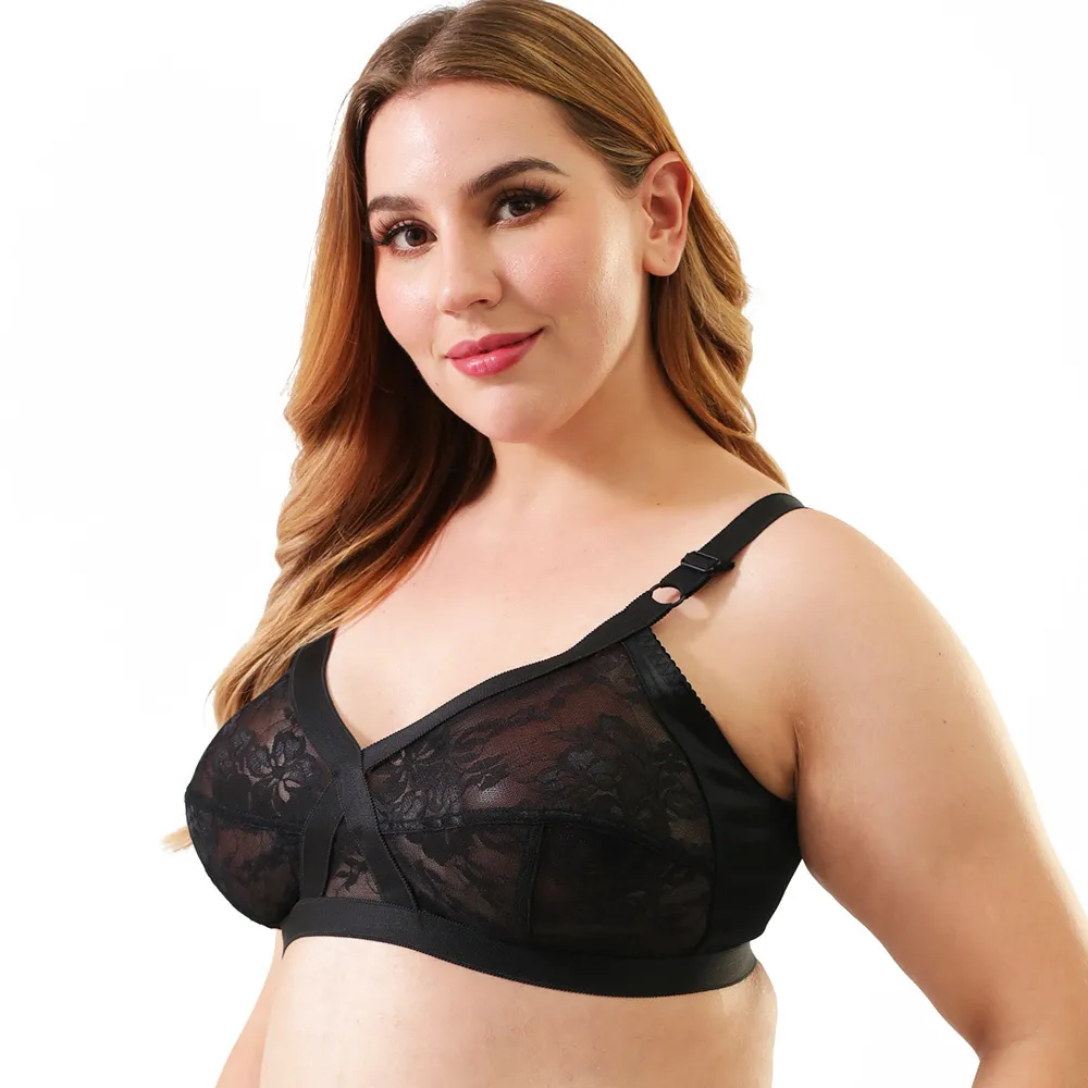 Plus Size Bras For Women Perspective Lace Brassiere Sexy Lingerie Larger  Boobs Full Coverage Bra Wireless Bralette Underwear BH 201202 From 4,52 €