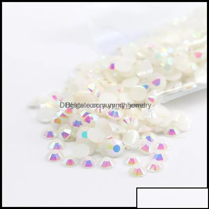 Resin Loose Beads Jewelry Jelly White Ab Flat Back Rhinestone All Size M,4Mm,5Mm,6Mm In Wholesale Prcie With Quality Drop Delivery 2021
