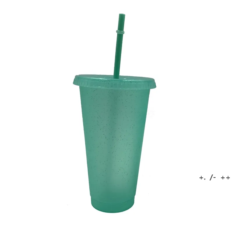 Sommar vatten kopp 710ml plast dricksflaskor med strån födelsedag bröllopsfest återanvändbar juice tumbler bbe13327