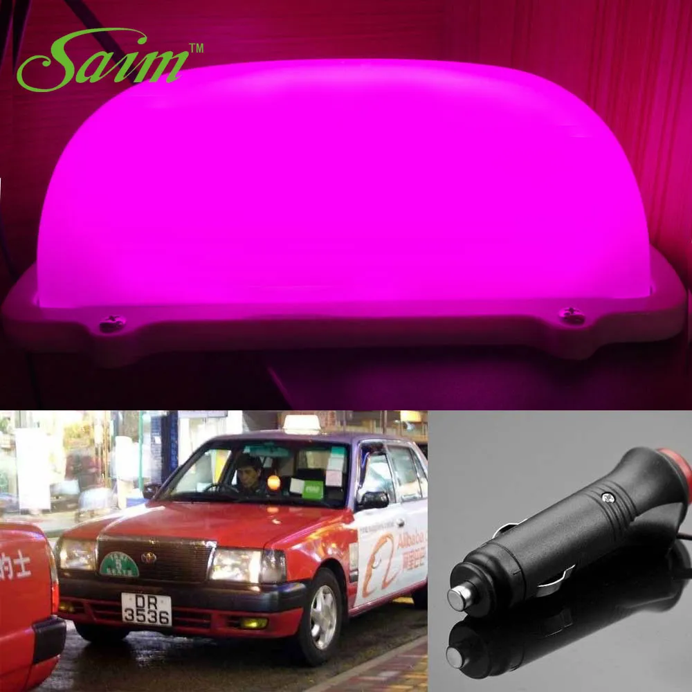 Letrero de Taxi LED DIY a la moda, adorno para techo de coche, luz súper brillante púrpura 3M para taxistas, letrero luminoso LED para parabrisas de coche