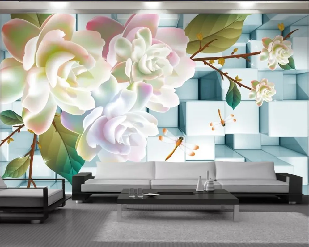 Romantic Floral 3d Wallpaper Beautiful Flowers 3D Wallpaper 3d Flower Wall Paper for Living Room Custom Photo