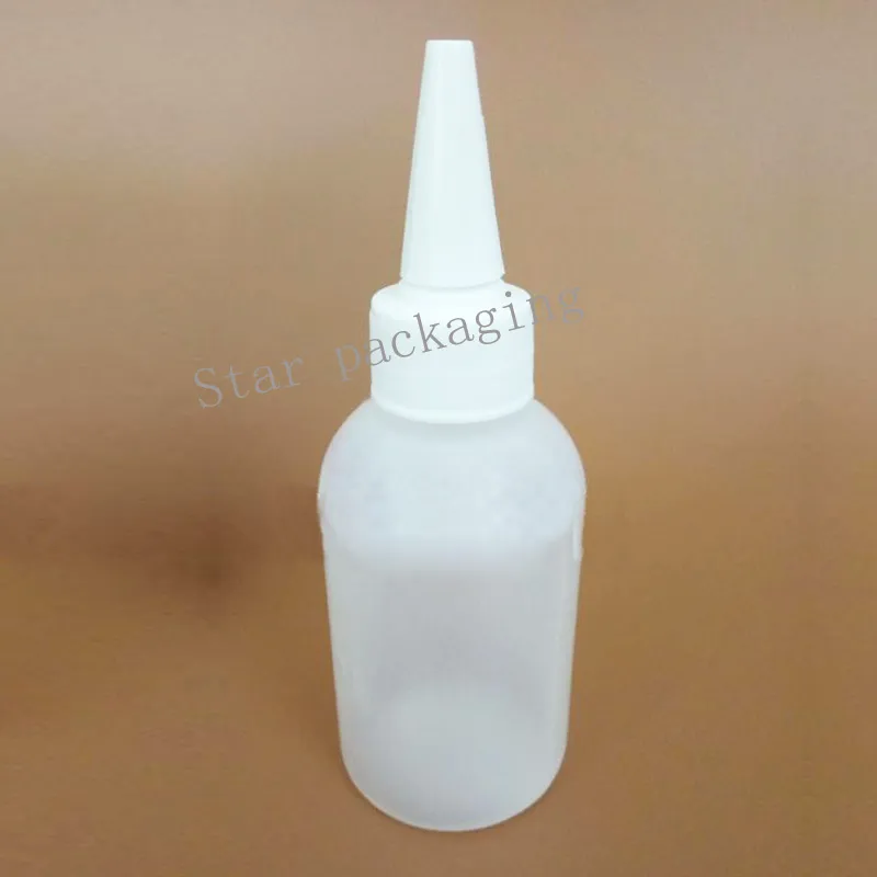 100ml LDPE Empty Plastic Squeezable Dropper Bottles Glue or Paste Pointed Tin Cover Bottle 100pcs/lot