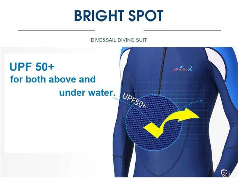Adults Swim Wear Men Diving Suit Women Rash Guard Wetsuit UPF50