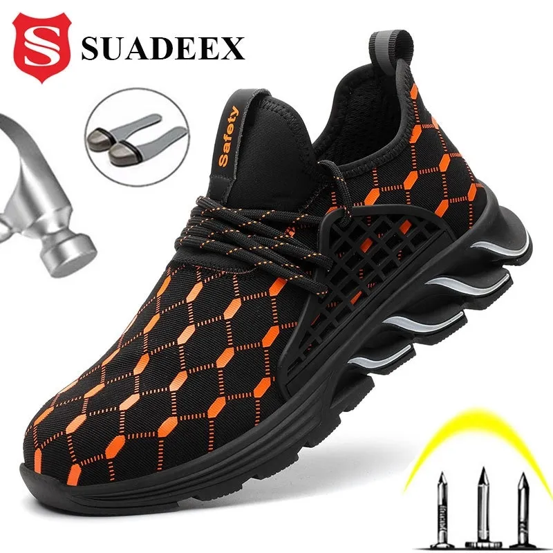 SuaDEX Work Shoes Anti-Smashing Steel Toe Skor Man Säkerhet Sneakers Industriell Arbetskläder Ankelsäkerhet Stövlar Dropshipping Y200915