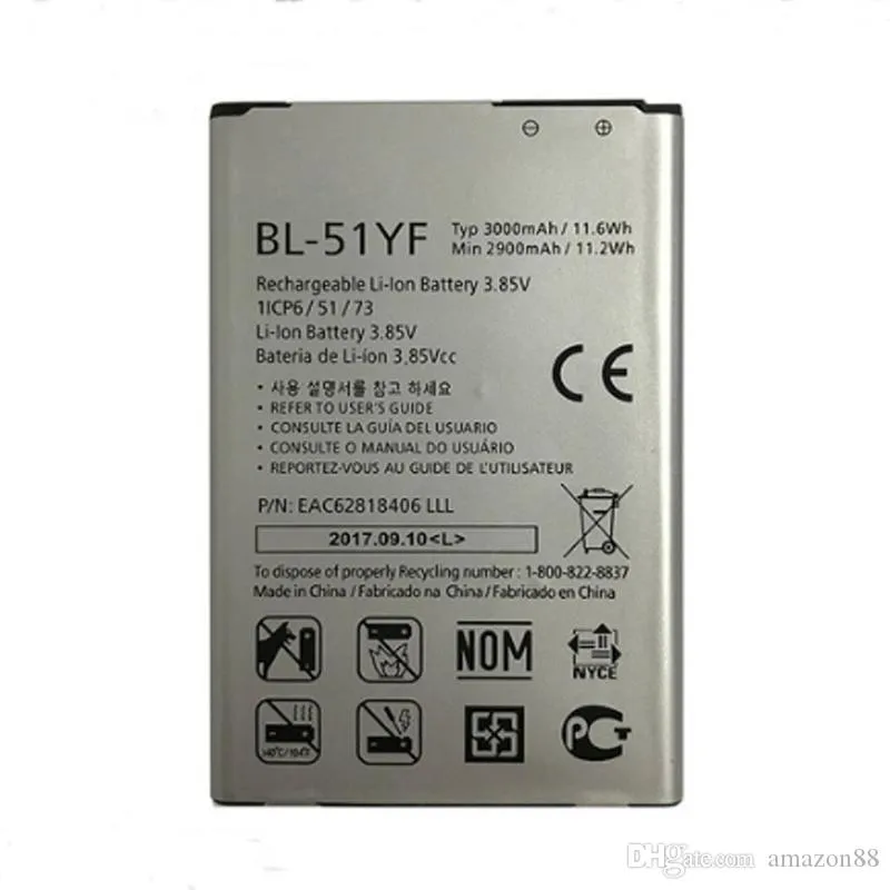 NOVAS Baterias BL-51YF 3000mAh para LG G4 H818 H815 H819 H810 H811 VS986 VS999 US991 LS991 F500 Bateria