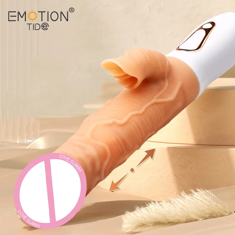 Realistic Dildo Vibrator Female Retractable Clitoris Stimulation Vibrating sexy Toy Anal Masturbator Machine Heating Adult 18