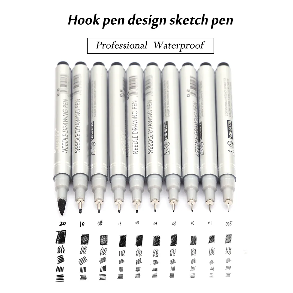 Pigment Liner Micron Pen Set Neelde Drawing Pen 005 01 02 03 04