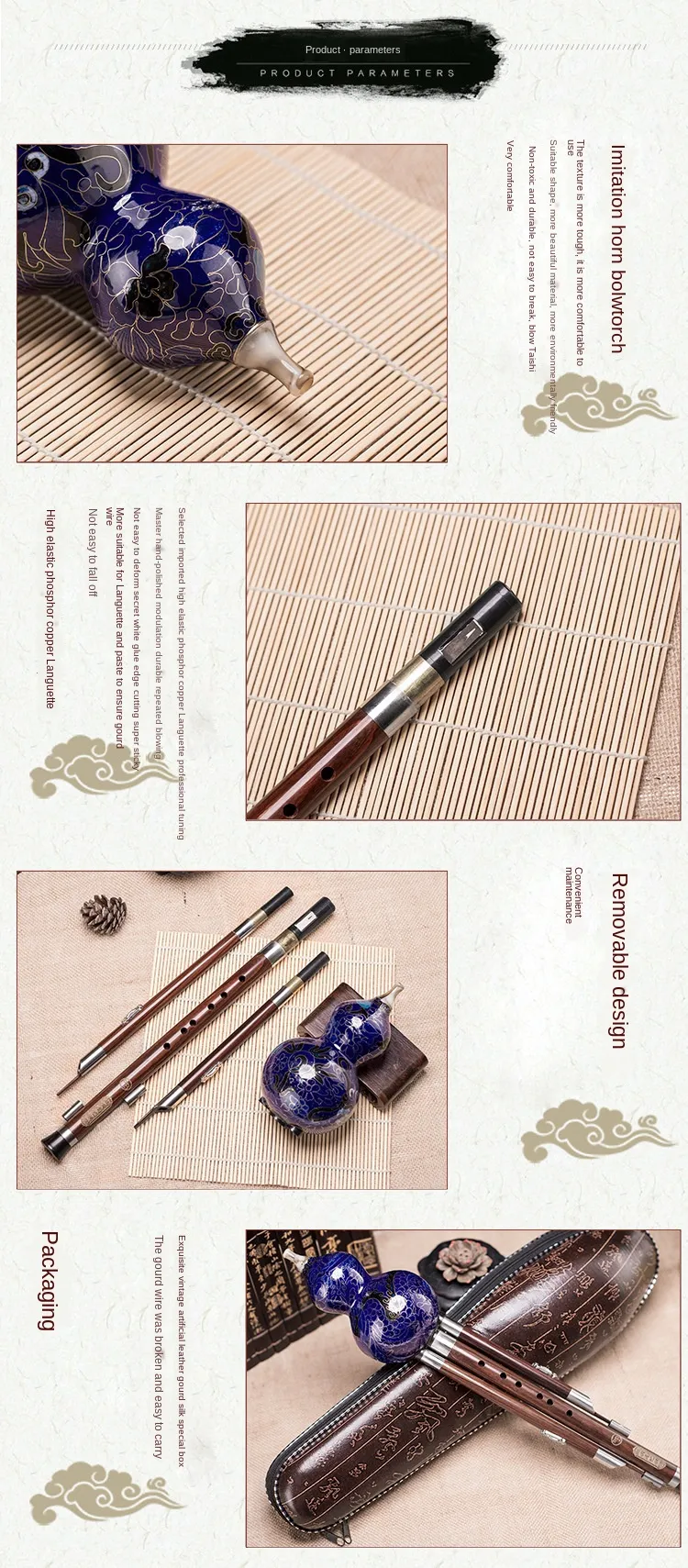 Professional Blue Hulusi - Authentic National Wind Instrument for ...
