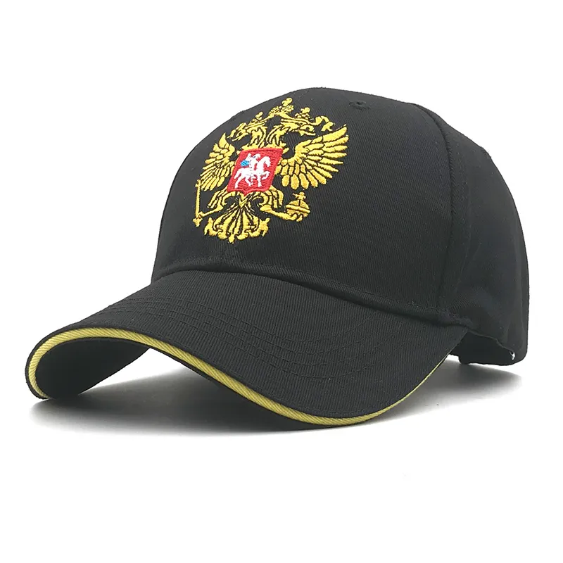 Tampão preto emblema russo bordado boné de beisebol bonés casquette chapéus montados casual gorras patriota tampão para homens mulheres