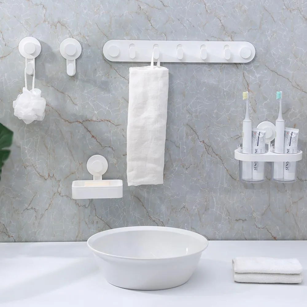 XIAOMI MIJIA QUANGE Ensemble d'accessoires de salle de bain organisateur porte-brosse à dents porte-savon porte-papier hygiénique crochet fournitures de salle de bain LJ201204