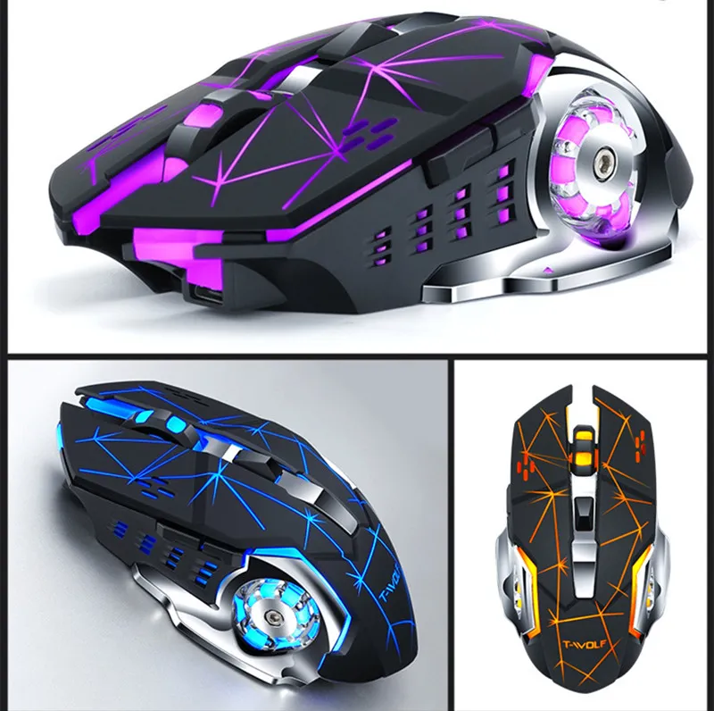 Q13 Wireless Charging Silent Luminous Gaming Mouse Mechanical C57 Mice