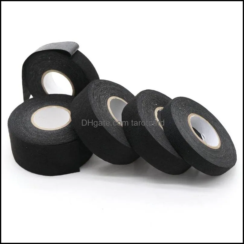 15 meters Heat resistant Retardant Tape Coroplast Adhesive Cloth Tape Car Cable Harness Wiring Loom Protection 9/15/25/40/50mm Door