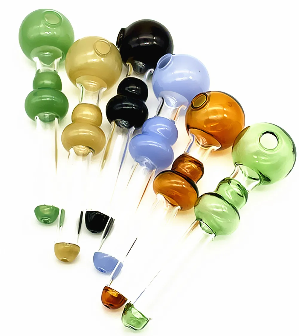 QBsomk Top Fashion Nuovo arrivo Nuovo tubo da fumo corto con mini bruciatore a nafta curvo Calabash colorato Riciclatore soffiato a mano Miglior vetro