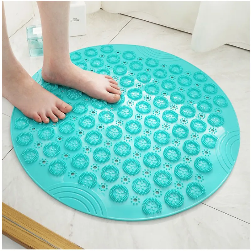 Tappetino da bagno antiscivolo rotondo in PVC da 55 cm. Spazzola per piedi da doccia in silicone EP