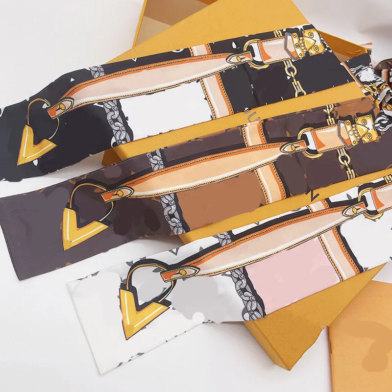 Luxus Designer Design Damen Schal 2022 Mode l Brief Kopie Handtasche Schals Krawatten Haarbündel 100 % Seidenmaterial Wraps Größe 8*120