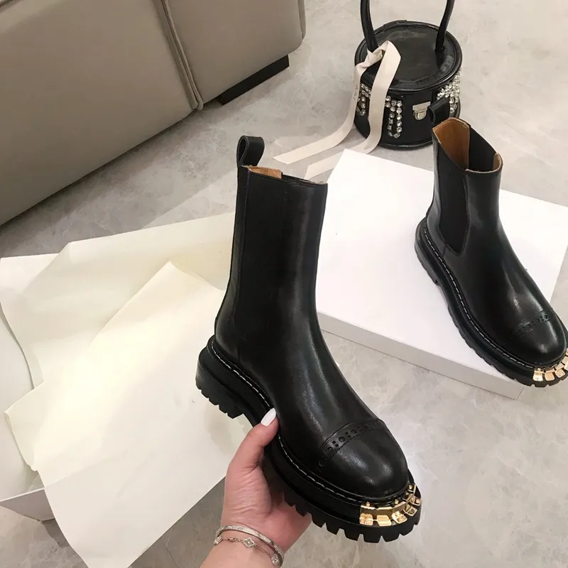 Fashion Designer Ankle Women Shoes Winter Boots Ladies Silk Cowhide Leather High Top Womens Flat Boot Good Quality